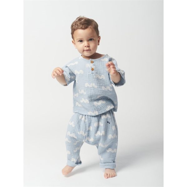 Bobo Choses Light Blue Waves All Över Byxor For Discount