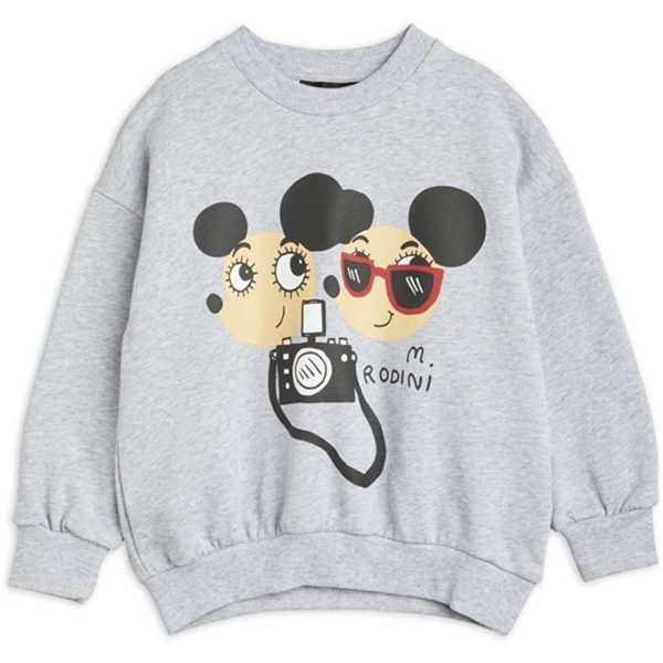 Mini Rodini Ritzratz Sp Sweatshirt Grey melange For Sale