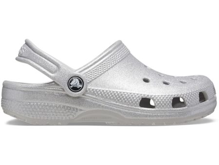 Crocs Classic Glitter Clog Silver Glitter For Sale