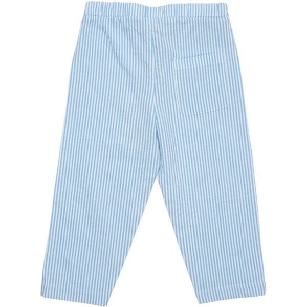 Copenhagen Colors Sky Blue W Cream Stripe Seersucker Byxor Online Hot Sale