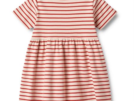 Wheat Red Stripe Jersey Klänning Anna Fashion