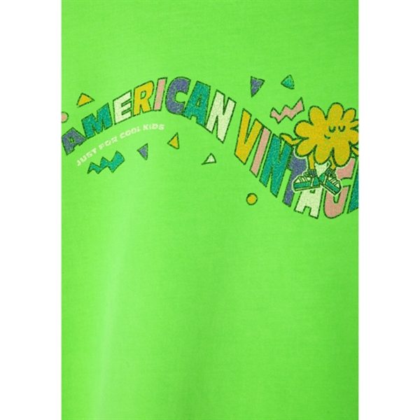 American Vintage T-shirt Droit Mc Col Rond Imprime Absinthe Fluo For Sale