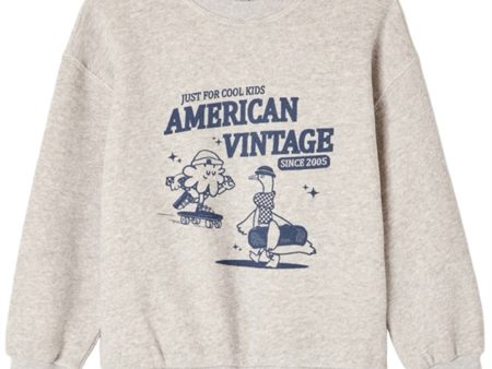 American Vintage Sweatshirt ML Col Rond Mildred Polaire Chine on Sale