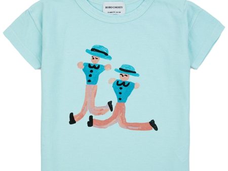 Bobo Choses Bebis Dancing Giants T-Shirt Light Blue on Sale