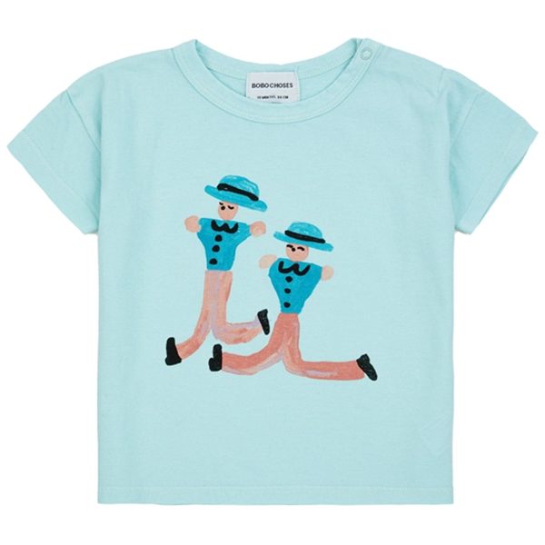 Bobo Choses Bebis Dancing Giants T-Shirt Light Blue on Sale