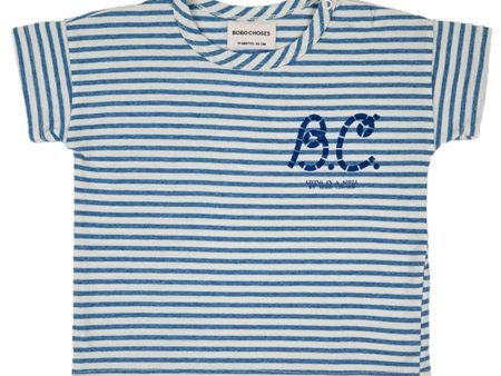 Bobo Choses Blue Blue Stripes T-Shirt Online now