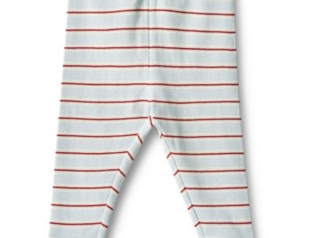 Wheat Light Blue Strip Jersey Leggings Silas Online Sale