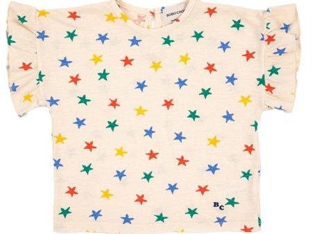 Bobo Choses Offwhite Multicolor Stars All Över Ruffle T-Shirt Supply