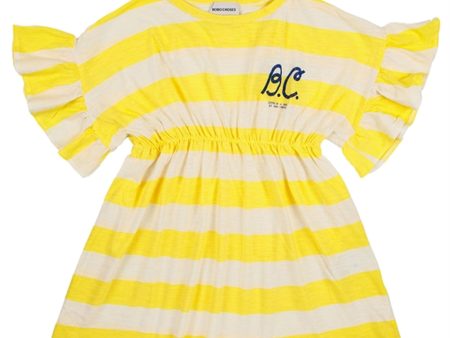 Bobo Choses Yellow Stripes Frill Klänning Fashion