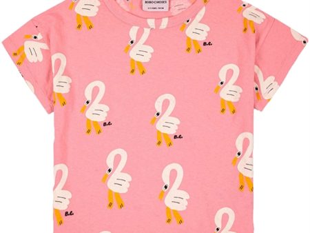 Bobo Choses Pink Pelican All Över T-Shirt For Discount