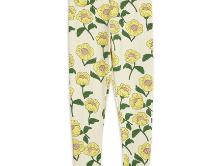 Mini Rodini Flowers Aop Leggings Yellow Online now