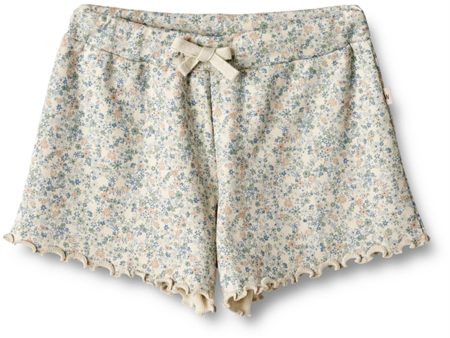 Wheat Sandshell Mini Flowers Rib Shorts Gertrud Sale