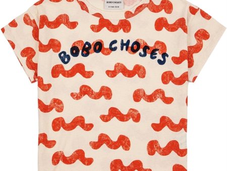 Bobo Choses White Waves All Över T-Shirt Discount