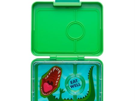 Yumbox Snack 3 Sections Lunchbox Jurassic Green Dinosaur Online