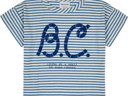 Bobo Choses Light Blue Stripes T-Shirt For Discount