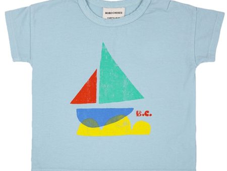 Bobo Choses Light Blue Multicor Sail Boat T-Shirt Hot on Sale