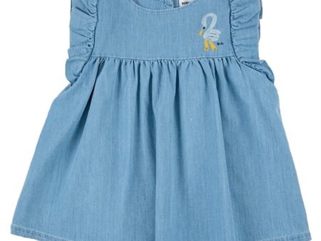 Bobo Choses Light Blue Pelican Frill Klänning Discount