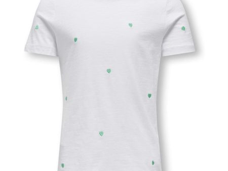 Kids ONLY Bright White Sage Ketty T-Shirt Fashion