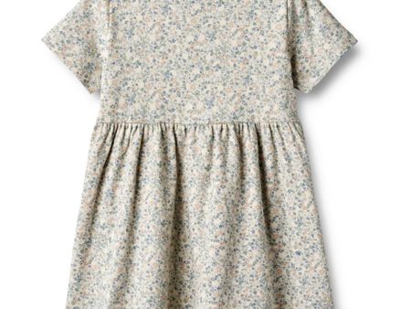 Wheat Sandshell Mini Flowers Jersey Klänning Anna Sale