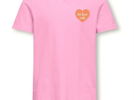 Kids ONLY Begonia Pink Love Senna Heart T-Shirt For Discount