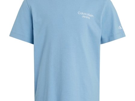 Calvin Klein CKJ Stack Logo T-Shirt Dusk Blue For Cheap