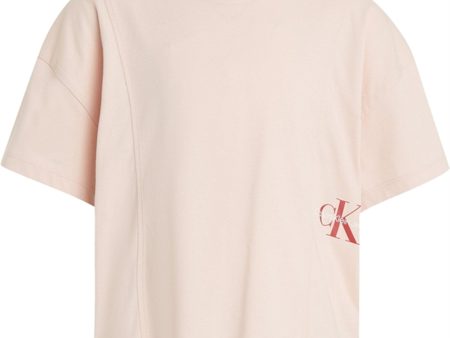 Calvin Klein Monogram Off Placed T-Shirt Sepia Rose Sale